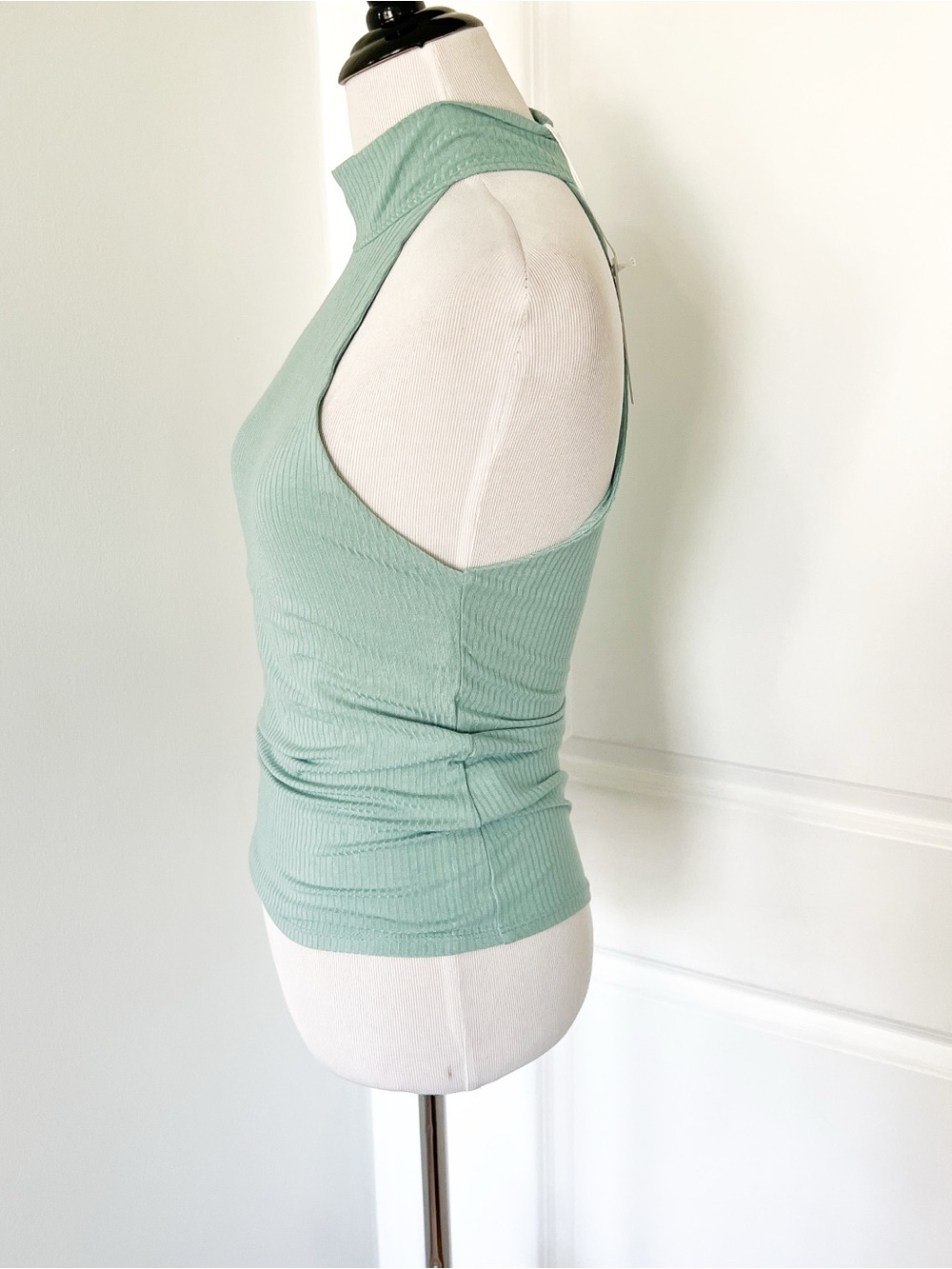 Tavik Mint Ribbed High Neck Tank - Small - Picture 2 of 5